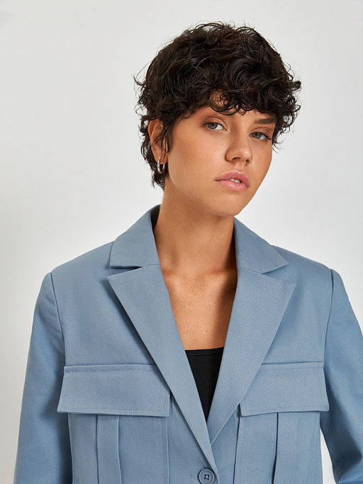 10200130366 Жакет жен. Veneto_jacket серо-голубой - Concept club фото 3