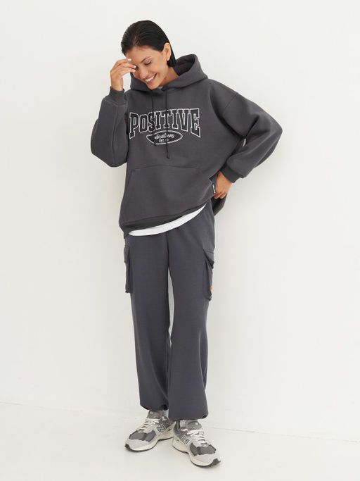 =Утепленное худи с начесом свободного силуэта - NEVERLATE фото 4