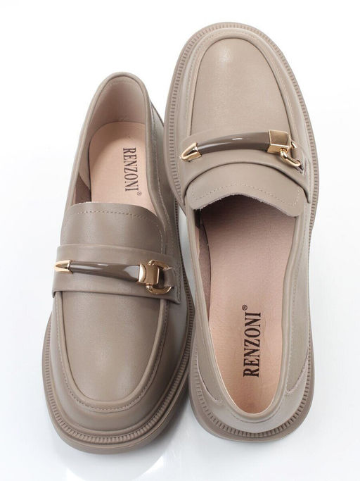 03-DEB106-4 KHAKI Лоферы женские (натуральная кожа)