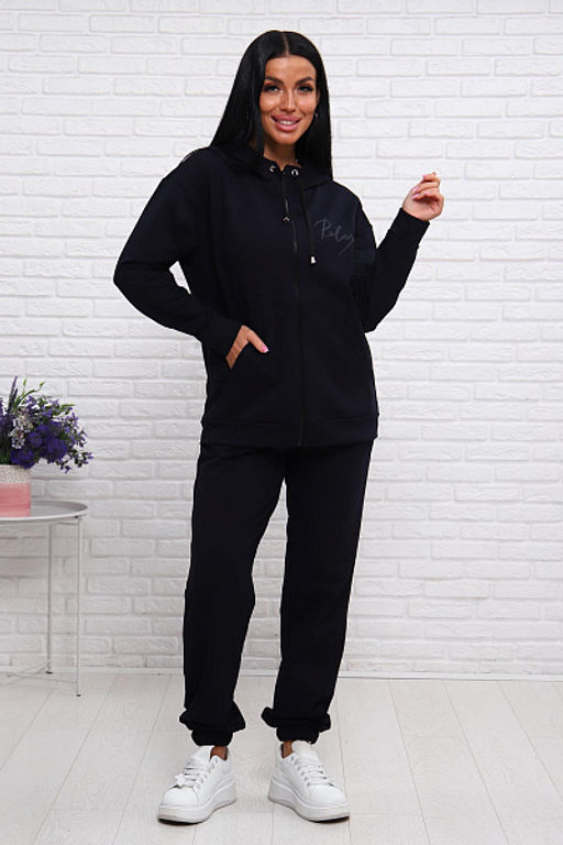 Костюм с брюками, футер с лайкрой 2-х нитка (00907, темно-синий) - Плиона фото 7