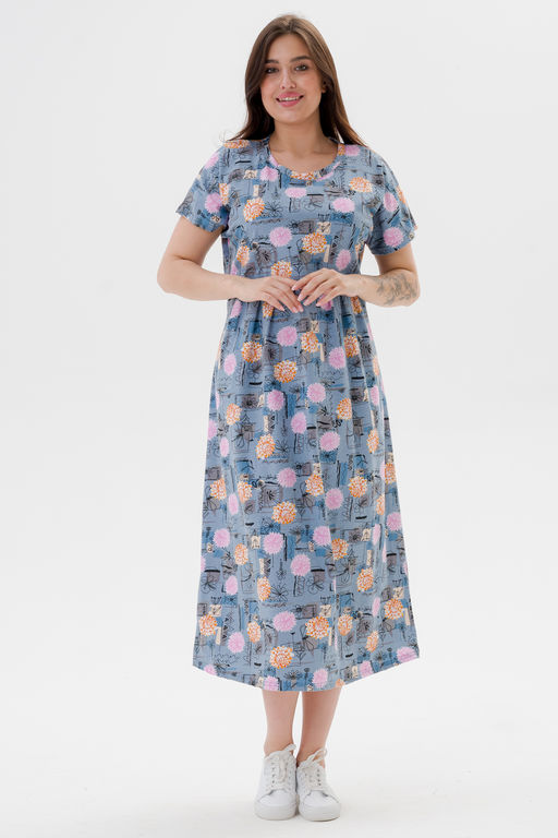 Платье женское из кулирки Миранда астра макси - Амадэль фото 2