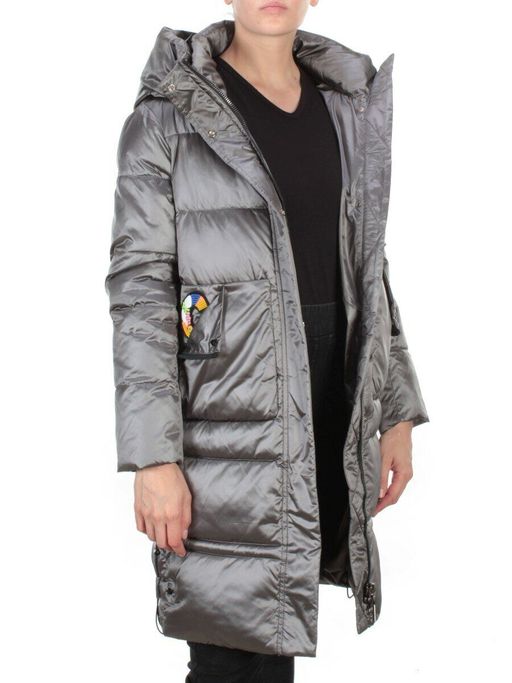 9106 DARK GREY Пальто зимнее женское FLOWEROVE (200 гр. холлофайбера) - Fashion фото 7