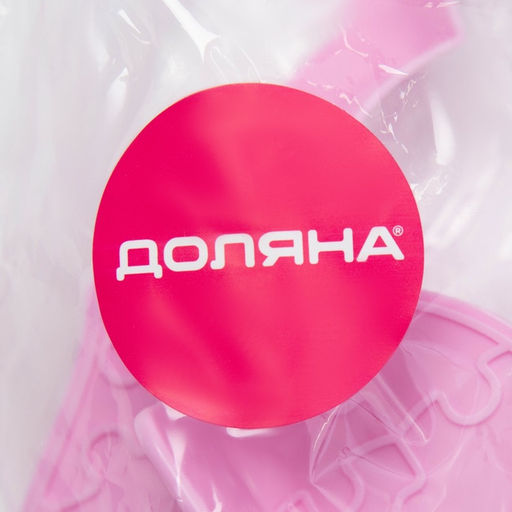 Печати для теста и мастики Доляна Сердечки, пластик, набор 6 предметов: пресс, печать 5 шт., розовые