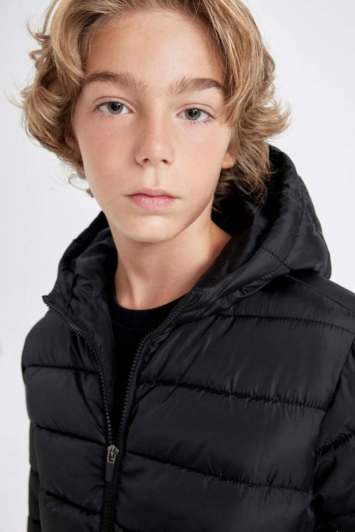 Водоотталкивающая куртка-пуховик с капюшоном для мальчиков - Defacto фото 8