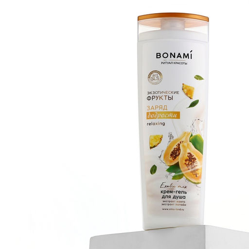 Гель для душа женский, 400 мл, аромат экзотических фруктов, BONAMI