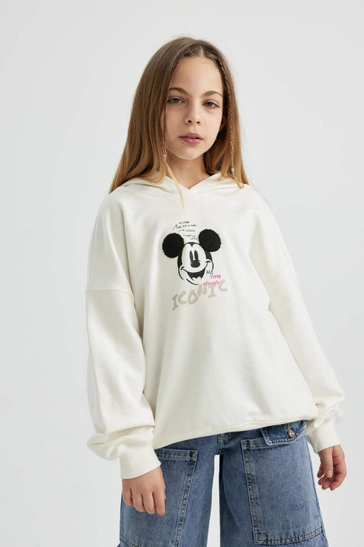 Толстовка с капюшоном для девочек Disney Mickey & Minnie Relax Fit - Defacto фото 4