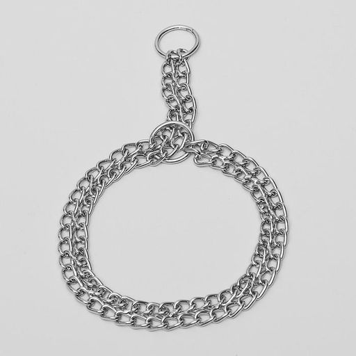 Ошейник - удавка металлический двухрядный, 45 см, толщина проволоки 2 мм - Пижон фото 5