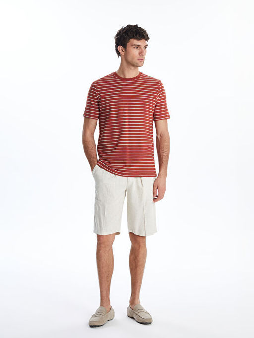 Bisiklet Yaka ?izgili Erkek Ti??rt