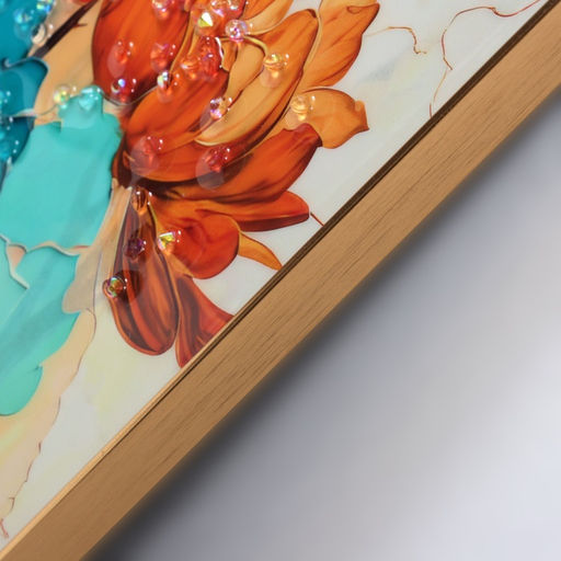 Картина акрил «Объёмные цветы», 40×30 см