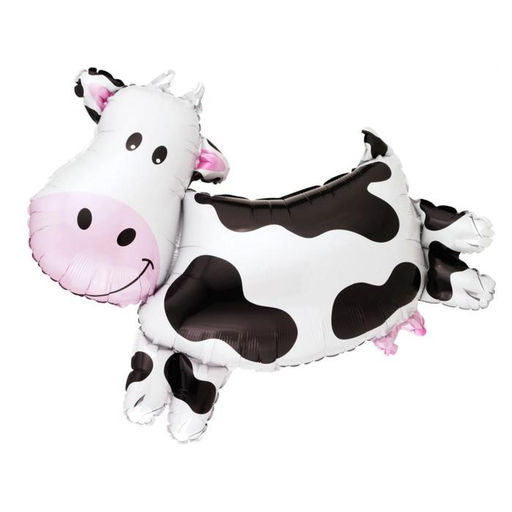 Цена за 5 шт. Воздушный шар фольгированный 16" «Коровка», фигура, для палочки