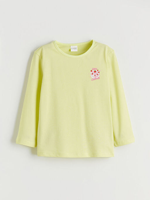 Bisiklet Yaka Bask?l? K?z ?ocuk Pijama ?st