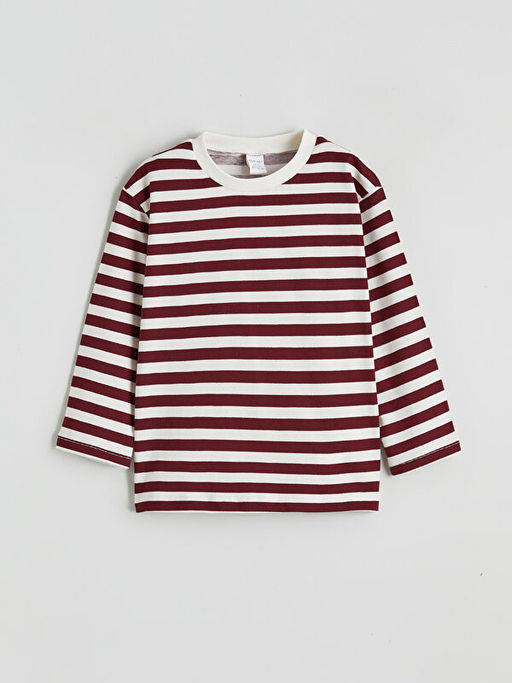 Bisiklet Yaka ?izgili Erkek Bebek Ti??rt