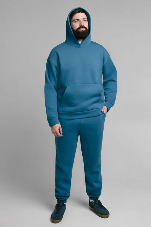 Арт. 69102 Костюм с брюками мужской с начесом 50-56 (4 шт) Цвет:джинс