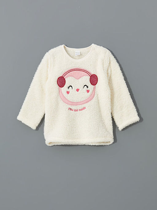 Bisiklet Yaka Pel?? K?z Bebek Pijama Tak?m?