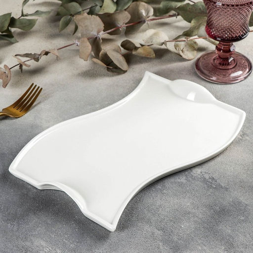 Блюдо Wilmax, 26×17.5 см, фарфор, белое