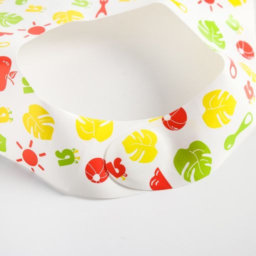 Нагрудник для кормления Крошка Я непромокаемый на липучке, цвет желтый  фото 2