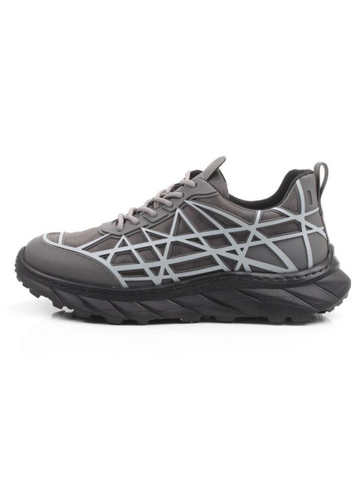 03-33081BK-7 GREY Кроссовки мужские (натуральная кожа (нубук), текстиль)