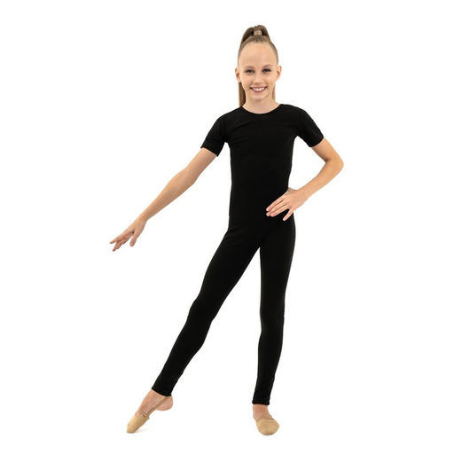 Комбинезон гимнастический Grace Dance, c коротким рукавом, р. 30, цвет чёрный  фото 3