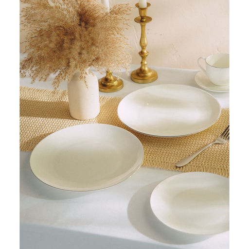 Тарелки SL Home «Каскарон», d=27 см, набор 2 шт., костяной фарфор, белые