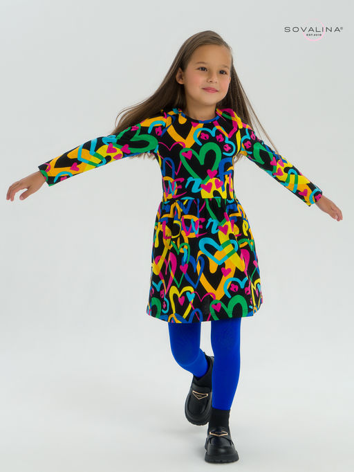 Платье Эля яркие сердца на черном - Sovalina фото 27