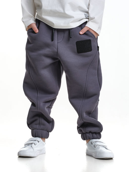 Брюки с шевроном для мальчика штаны спортивные 22-7683 светлый графит - Mini maxi фото 9