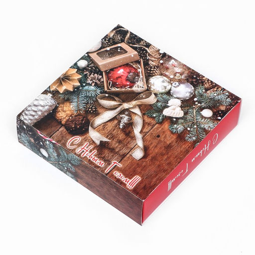 Коробка под 9 конфет «С Новым годом», 13.7×13.7×3.5 см