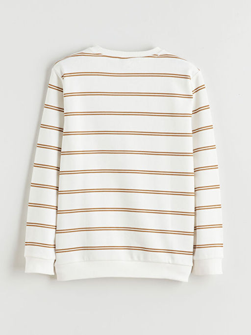 Bisiklet Yaka ?izgili Erkek ?ocuk Sweatshirt