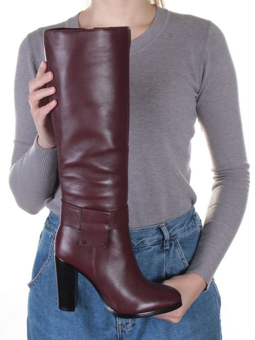 02-K48-A4 WINE RED Сапоги зимние женские (натуральная кожа, натуральный мех (еврозима)) - Фабричный китай фото 2