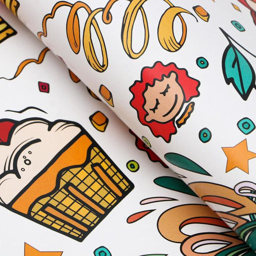 Цена за 10 шт. Бумага упаковочная глянцевая «Угощения», 70×100 см