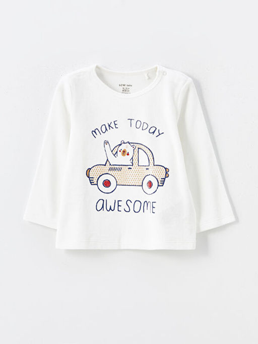 Bisiklet Yaka Uzun Kollu Bask?l? Erkek Bebek Pijama Tak?m? - Waikiki фото 2