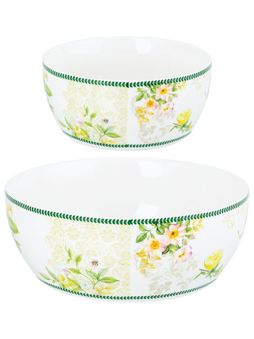 Набор 2 салатников - 14*14*6 см 600 мл + 20*20*7,5 см 1,7 л Лимоны NEW BONE CHINA - Elan gallery фото 13