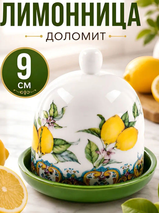 60153 Лимонница с крышкой 9х9х9см Лесные ягоды с лимонами 2пр доломит LR (х60) - Mayer&boch фото 9