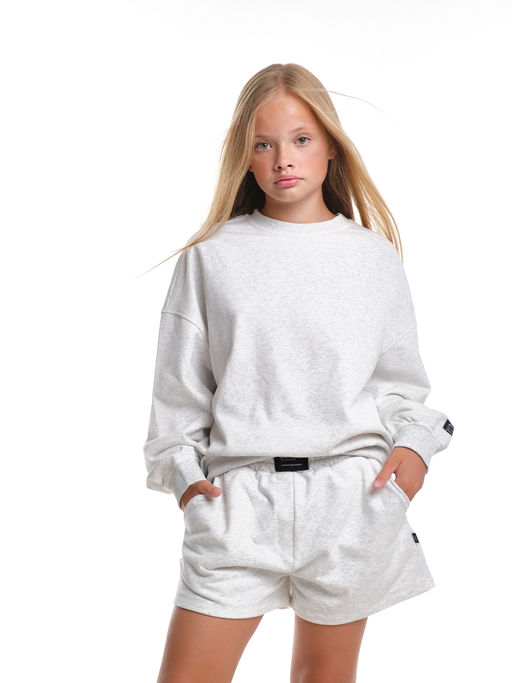 Свитшот для девочки 22-7633 св.серый - Mini maxi фото 3