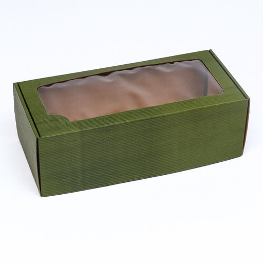 Цена за 5 шт. Коробка самосборная, с окном, хаки, 16 х 35 х 12 см - Simaland фото 2