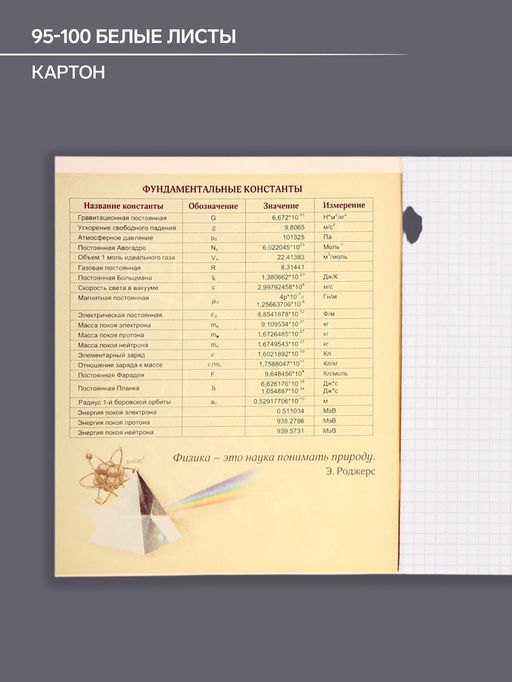 Тетрадь предметная Супернеон, 48 листов в клетку Физика, со справочным материалом, обложка мелованный картон, блок офсет - Calligrata фото 6