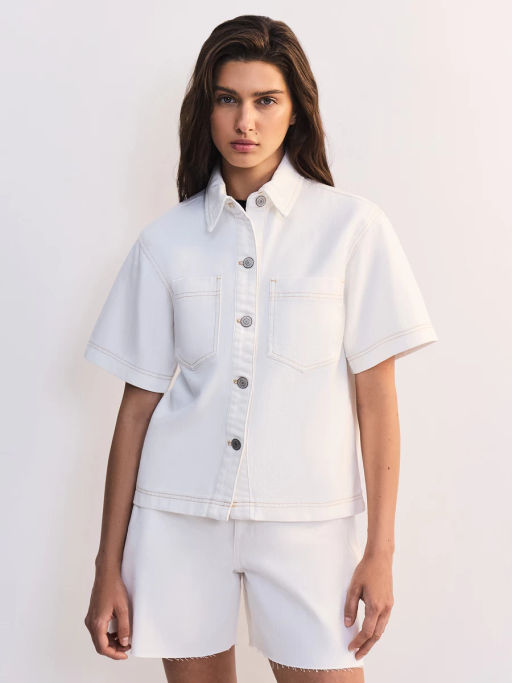 Джинсовая рубашка с коротким рукавом ZR2605092346-1 / Zarina