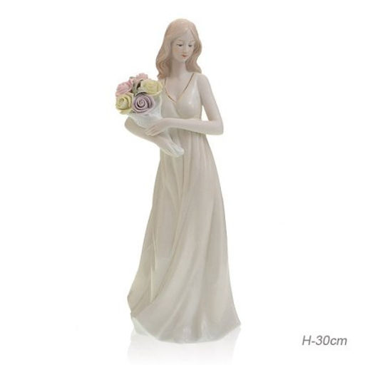 Статуэтка Дама с цветами 30 см / HP3234 /уп 20/ - Галеонтрейд фото 3