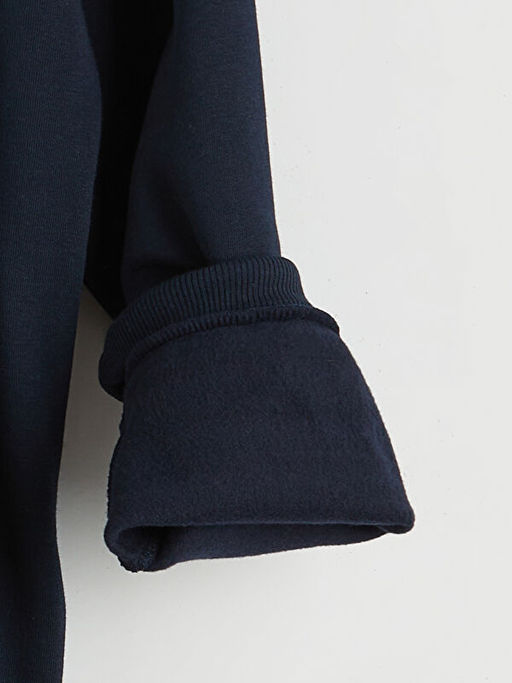 Bisiklet Yaka Bask?l? Erkek Sweatshirt