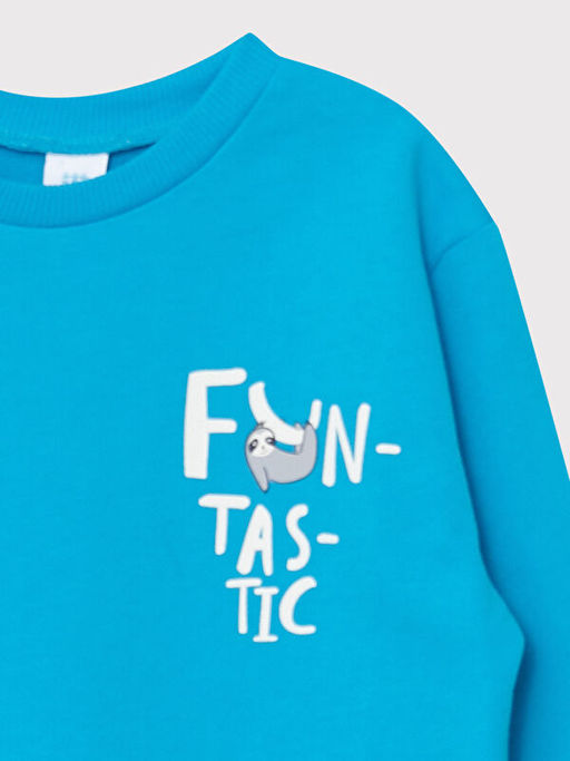 Bisiklet Yaka Uzun Kollu Bask?l? Erkek Bebek Sweatshirt - Waikiki фото 3