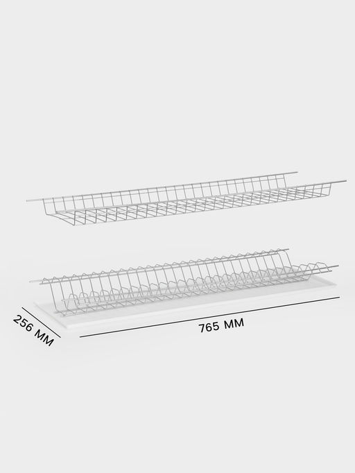 Сушилка для посуды с поддоном для шкафа 60 см, 56.5×25.6 см, белая