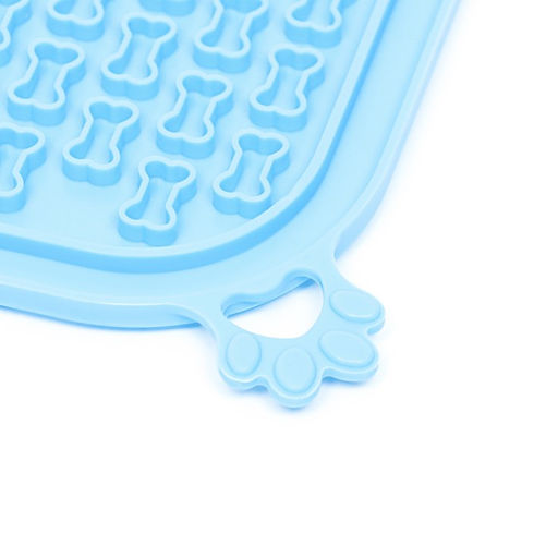 Коврик для лизания на присосках 18.518.5 см, силикон, голубой - Пижон фото 6