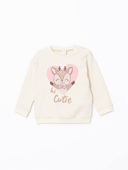 Bisiklet Yaka Bask?l? K?z Bebek E?ofman Tak?m