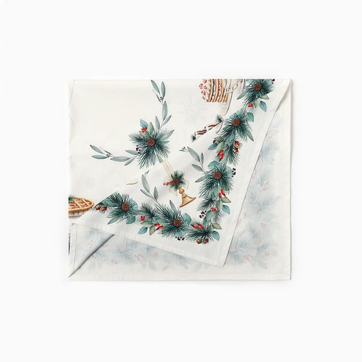 Набор новогодний New Years treat: скатерть 150×220 см +/-3 см с ВГМО, салфетка 40×40 см-12 шт., 100% хлопок