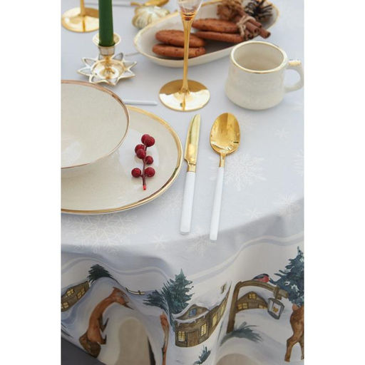 Скатерть Этель Forest animals d=215 +/- 3см с ГМВО, 100%хл, саржа 190 гр/м2  фото 9