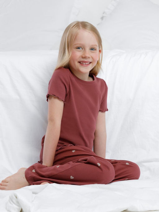 К 1636/шоколадный десерт,сердечки пижама дет