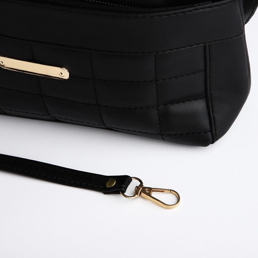 Сумка женская кросс-боди на молнии, 24×6×17 см, чёрная