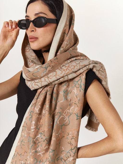 в составе ШЕРСТЬ и КАШЕМИР Большой, мягкий, теплый двусторонний палантин. - Tantino фото 16