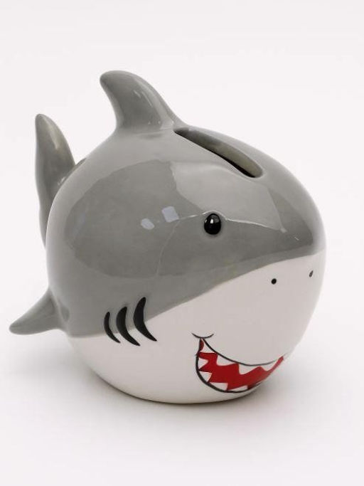 Копилка керамическая Акула/Shark, grey (15х8,5 см)