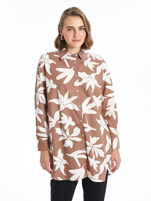 Desenli Oversize Kad?n G?mlek Tunik