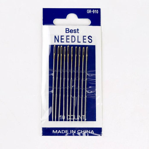 Цена за 12 шт. Иглы швейные №1/5, с золотым ушком, d=1.04 мм, 6 см, набор 10 шт.